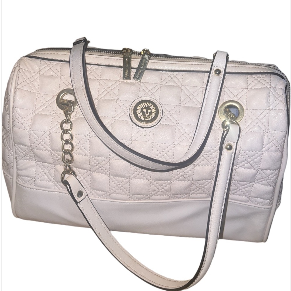 Anne Klein White Quilted Satchel
